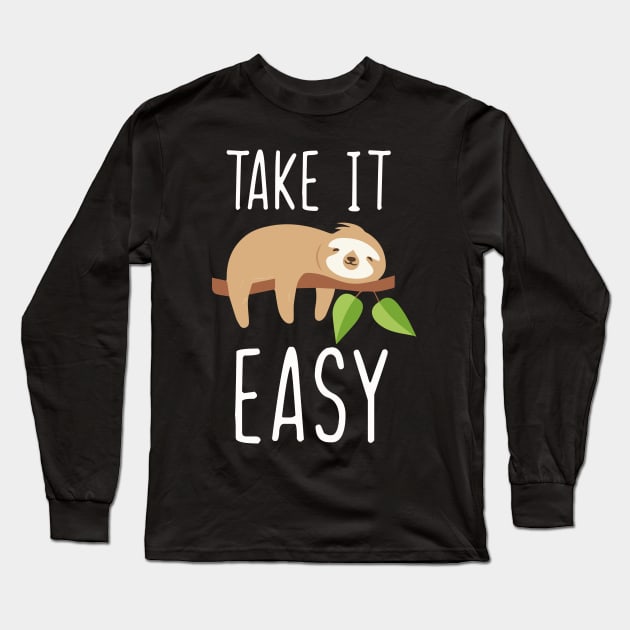 Take IT Easy Sloth Long Sleeve T-Shirt by Imutobi